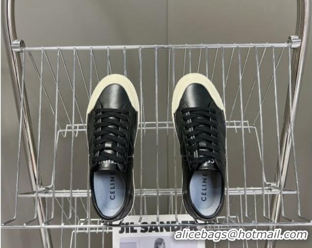 Durable Celine AS-01 Low Lace-up Alan Sneakers with Triomphe Patch in Calfskin Black 204092