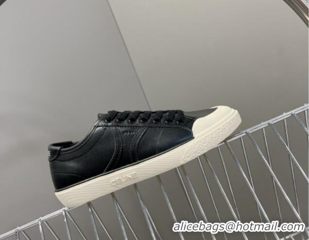 Durable Celine AS-01 Low Lace-up Alan Sneakers with Triomphe Patch in Calfskin Black 204092