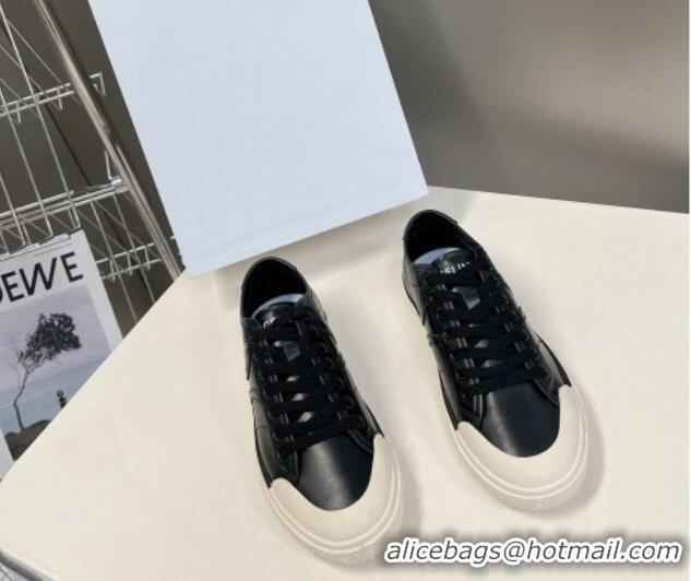 Durable Celine AS-01 Low Lace-up Alan Sneakers with Triomphe Patch in Calfskin Black 204092