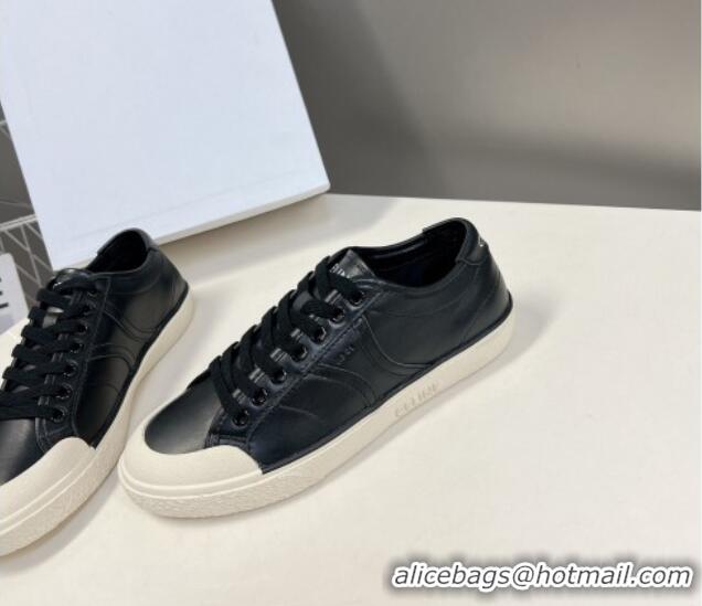 Durable Celine AS-01 Low Lace-up Alan Sneakers with Triomphe Patch in Calfskin Black 204092