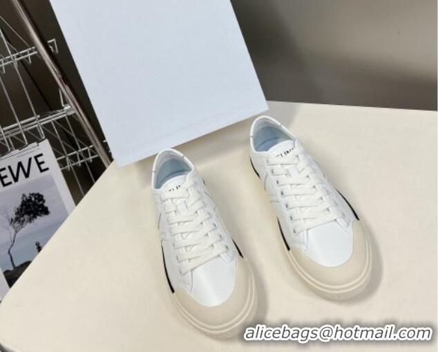 Best Price Celine AS-01 Low Lace-up Alan Sneakers with Triomphe Patch in Calfskin White 204093