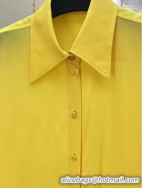 Top Quality Gucci Silk Shirt G122003 Yellow 2023