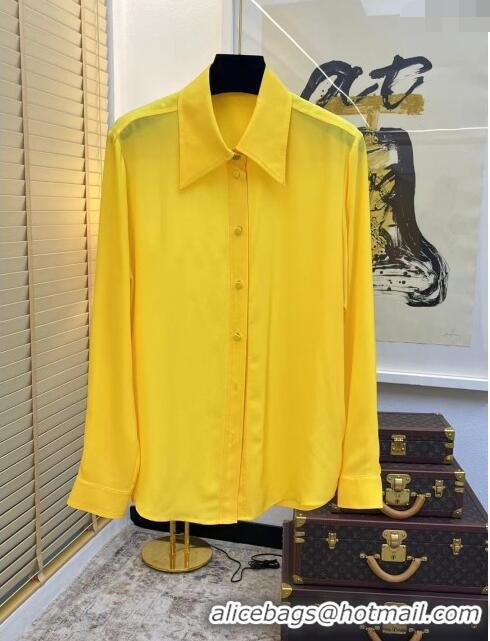 Top Quality Gucci Silk Shirt G122003 Yellow 2023