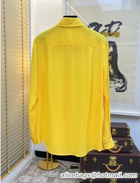 Top Quality Gucci Silk Shirt G122003 Yellow 2023