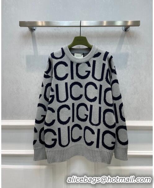 Fashion Discount Gucci Wool Sweater G122217 Grey 2023