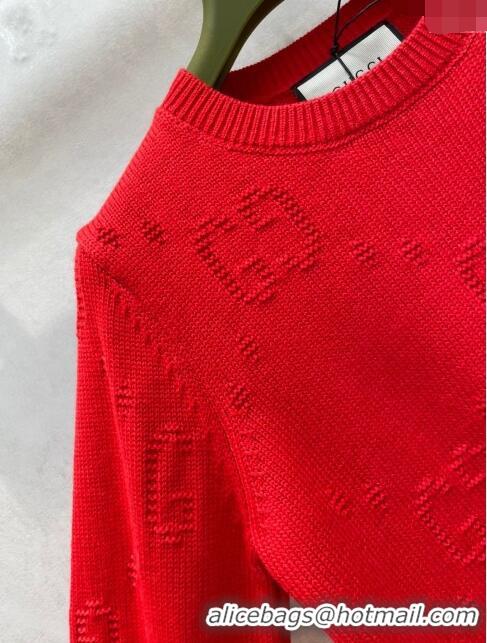 Well Crafted Gucci Wool Sweater G122221 Red 2023