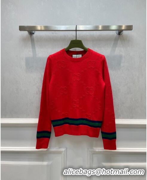 Well Crafted Gucci Wool Sweater G122221 Red 2023