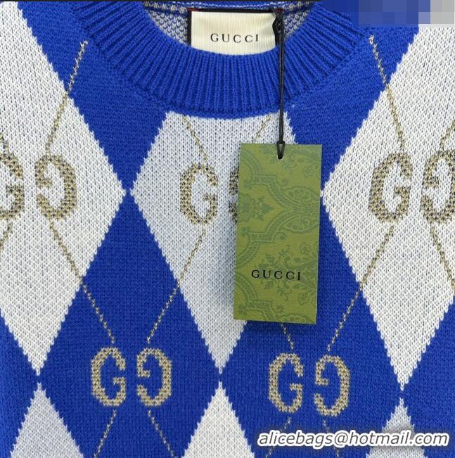 ​Top Grade Gucci Knit Sweater G122526 Blue 2023