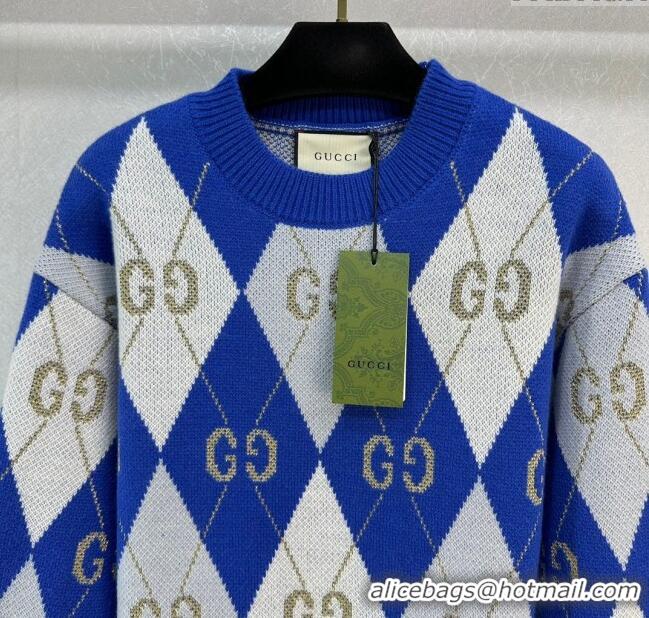 ​Top Grade Gucci Knit Sweater G122526 Blue 2023