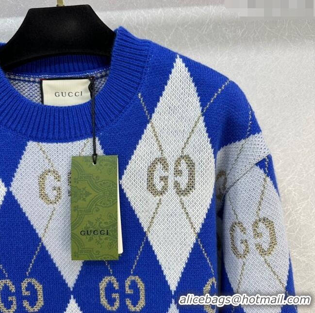 ​Top Grade Gucci Knit Sweater G122526 Blue 2023