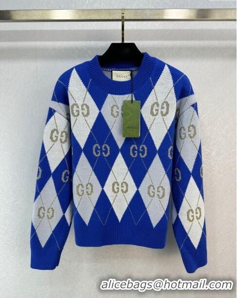 ​Top Grade Gucci Knit Sweater G122526 Blue 2023