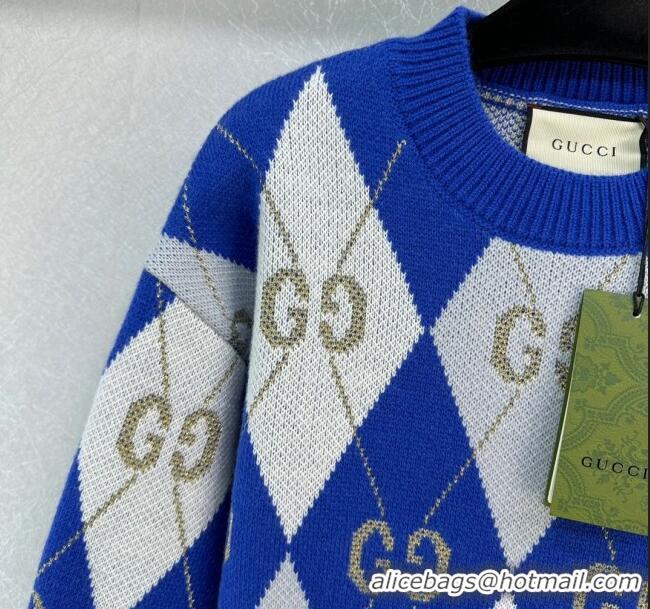 ​Top Grade Gucci Knit Sweater G122526 Blue 2023