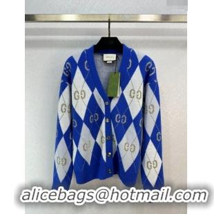 ​Top Grade Gucci Knit Cardigan G122527 Blue 2023