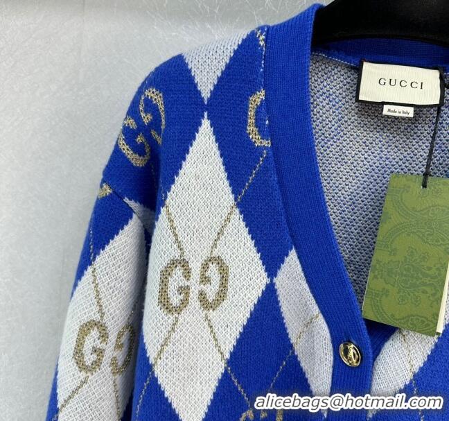 ​Top Grade Gucci Knit Cardigan G122527 Blue 2023