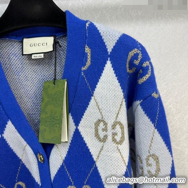 ​Top Grade Gucci Knit Cardigan G122527 Blue 2023