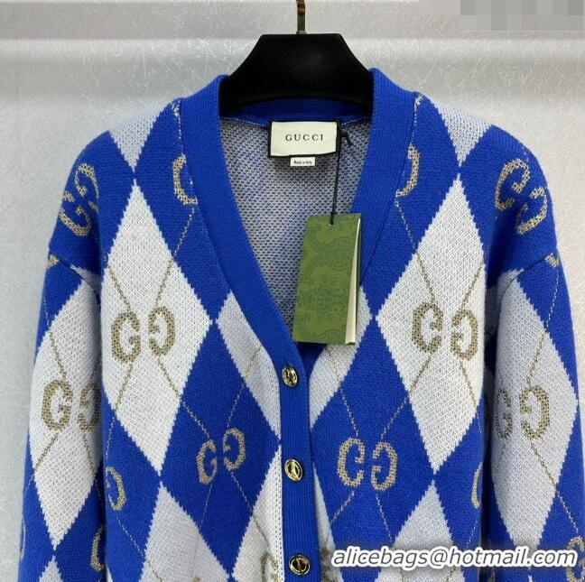 ​Top Grade Gucci Knit Cardigan G122527 Blue 2023