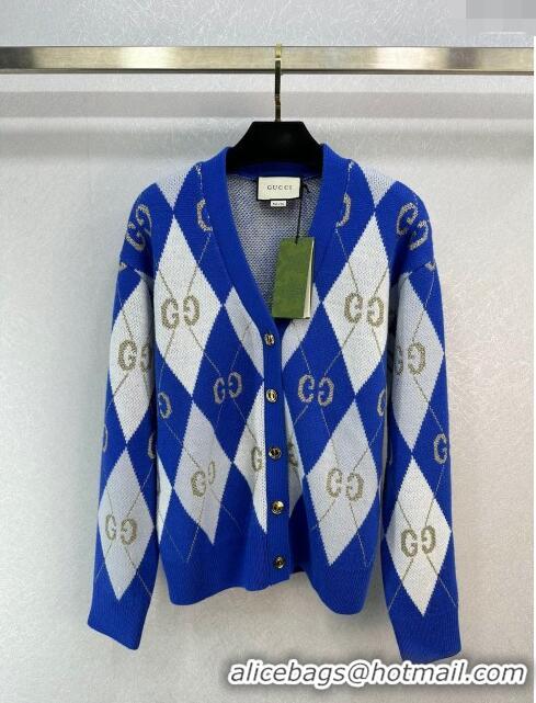 ​Top Grade Gucci Knit Cardigan G122527 Blue 2023