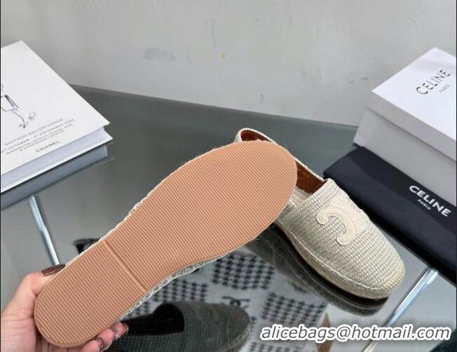 Good Looking Celine Flat Espadrilles in Canvas with Triomphe Celine logo Grey 1204094