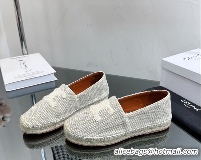 Good Looking Celine Flat Espadrilles in Canvas with Triomphe Celine logo Grey 1204094