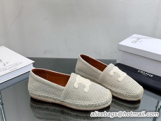 Good Looking Celine Flat Espadrilles in Canvas with Triomphe Celine logo Grey 1204094