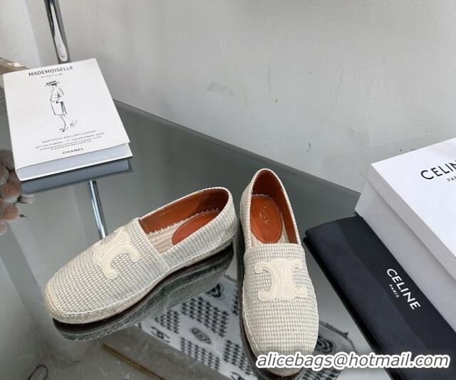 Good Looking Celine Flat Espadrilles in Canvas with Triomphe Celine logo Grey 1204094