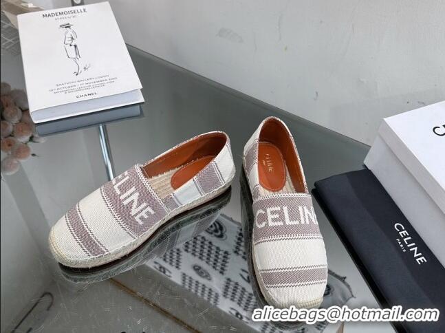 Purchase Celine Flat Espadrilles in Canvas with Celine Signature White/Grey 1204095