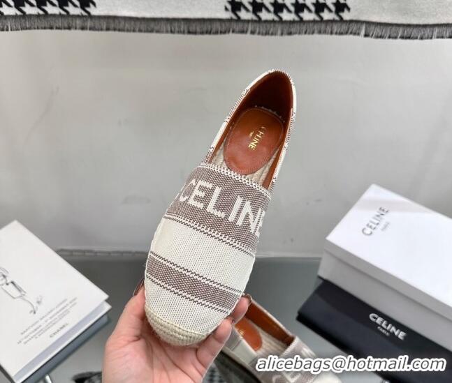 Purchase Celine Flat Espadrilles in Canvas with Celine Signature White/Grey 1204095