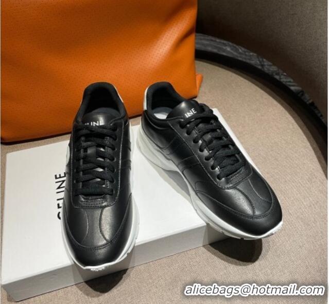 Most Popular Celine Runner CR-02 Low Lace-up Sneakers in Calfskin Black1/White 1218104