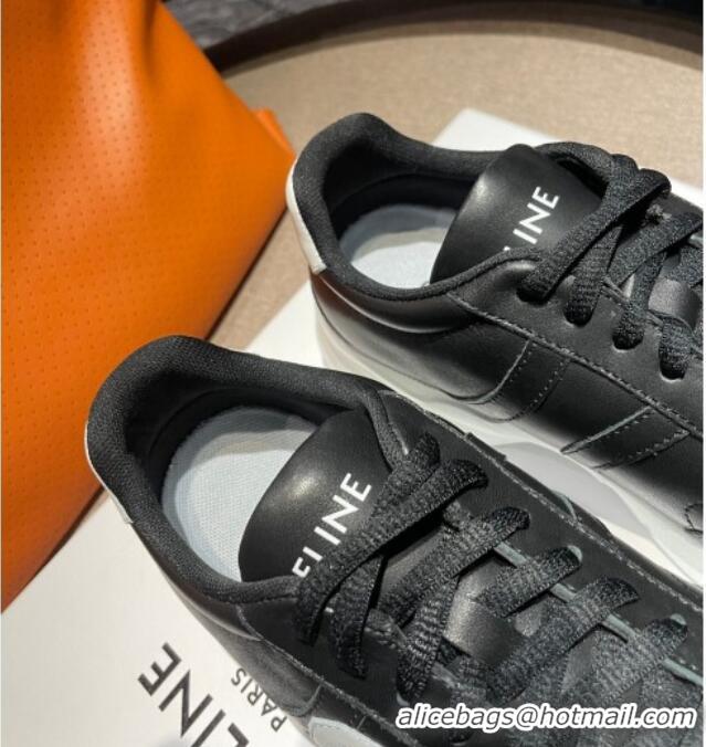 Most Popular Celine Runner CR-02 Low Lace-up Sneakers in Calfskin Black1/White 1218104