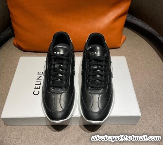 Most Popular Celine Runner CR-02 Low Lace-up Sneakers in Calfskin Black1/White 1218104