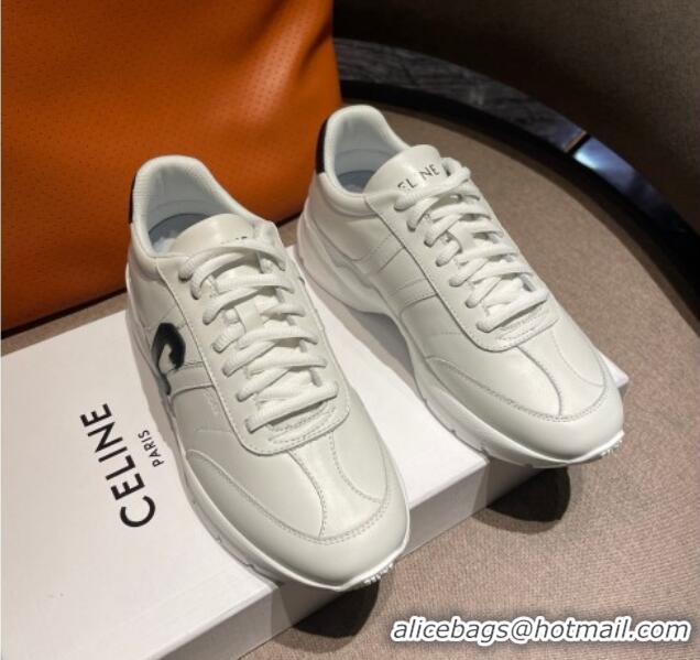 Unique Style Celine Runner CR-02 Low Lace-up Sneakers in Calfskin White1/Black 1218105