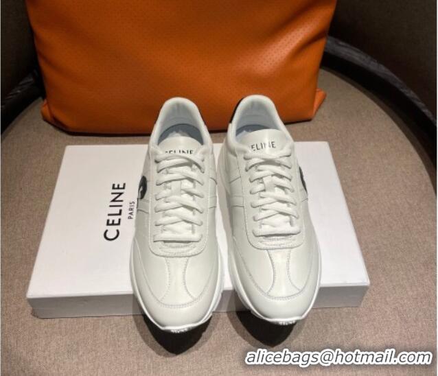 Unique Style Celine Runner CR-02 Low Lace-up Sneakers in Calfskin White1/Black 1218105