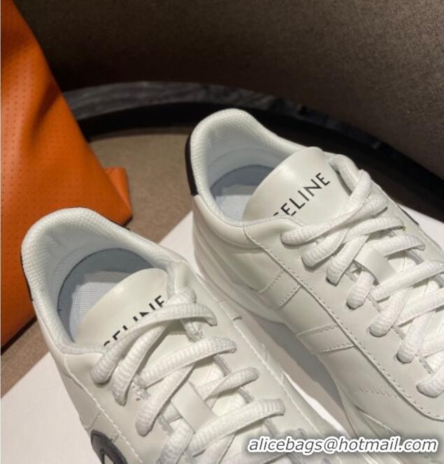 Unique Style Celine Runner CR-02 Low Lace-up Sneakers in Calfskin White1/Black 1218105