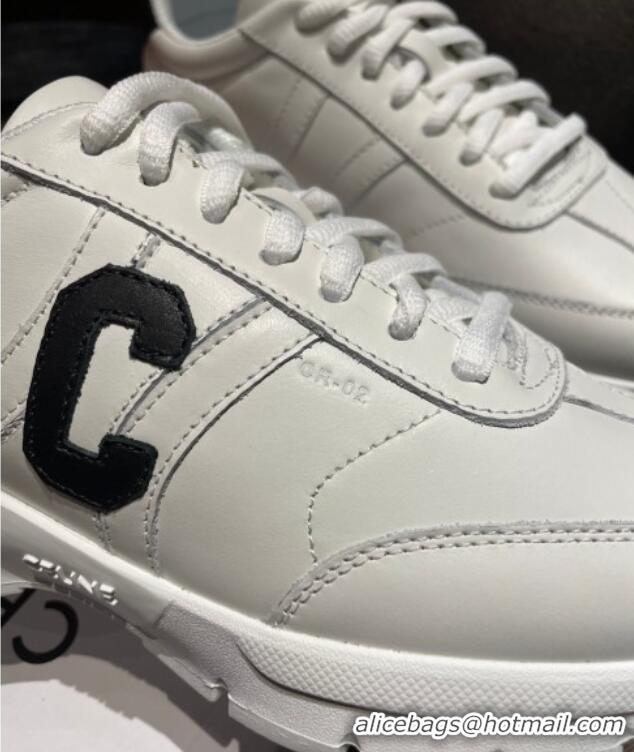 Unique Style Celine Runner CR-02 Low Lace-up Sneakers in Calfskin White1/Black 1218105