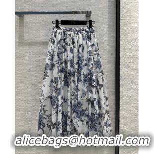 Top Grade Dior Flared Mid-Length Skirt D111034 Blue 2023