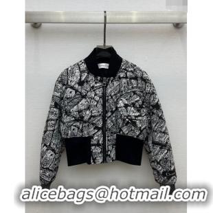 ​Luxury Discount Dior Cropped Bomber Jacket D111432 Black 2023