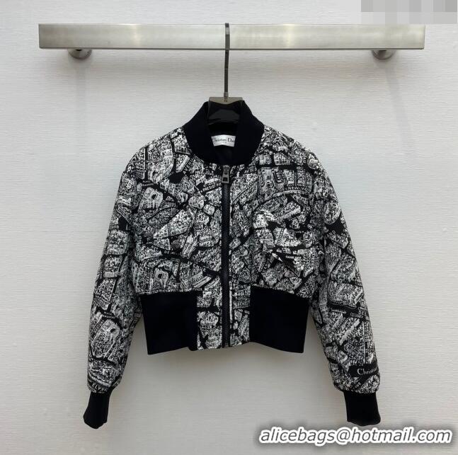 ​Luxury Discount Dior Cropped Bomber Jacket D111432 Black 2023