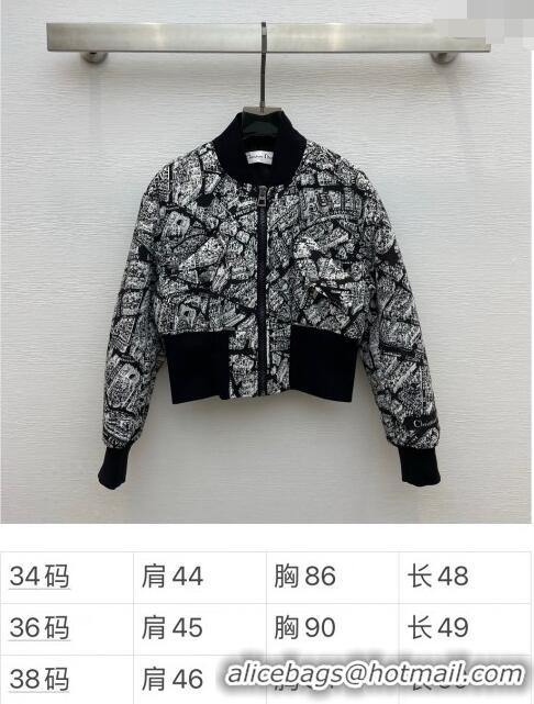 ​Luxury Discount Dior Cropped Bomber Jacket D111432 Black 2023