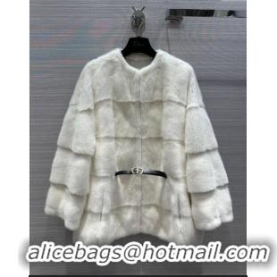 Top Quality Dior Mink Fur Coat D112422 White 2023