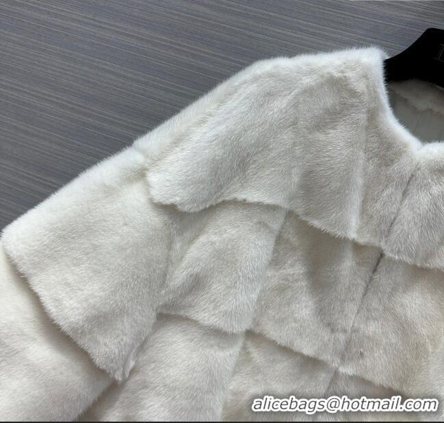 Top Quality Dior Mink Fur Coat D112422 White 2023