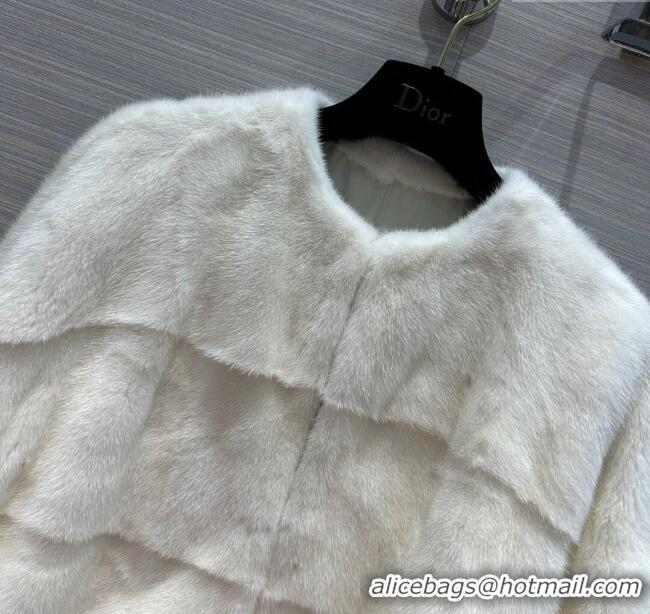 Top Quality Dior Mink Fur Coat D112422 White 2023