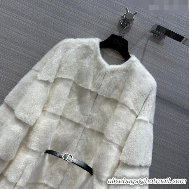 Top Quality Dior Mink Fur Coat D112422 White 2023