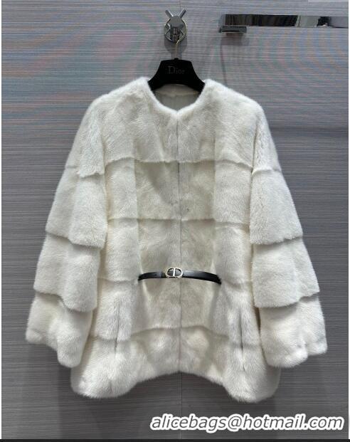 Top Quality Dior Mink Fur Coat D112422 White 2023