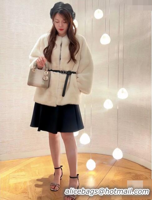 Top Quality Dior Mink Fur Coat D112422 White 2023