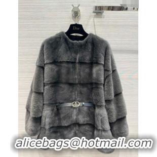 Most Popular Dior Mink Fur Coat D112423 Grey 2023