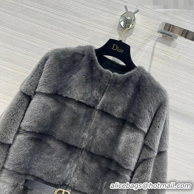 Most Popular Dior Mink Fur Coat D112423 Grey 2023