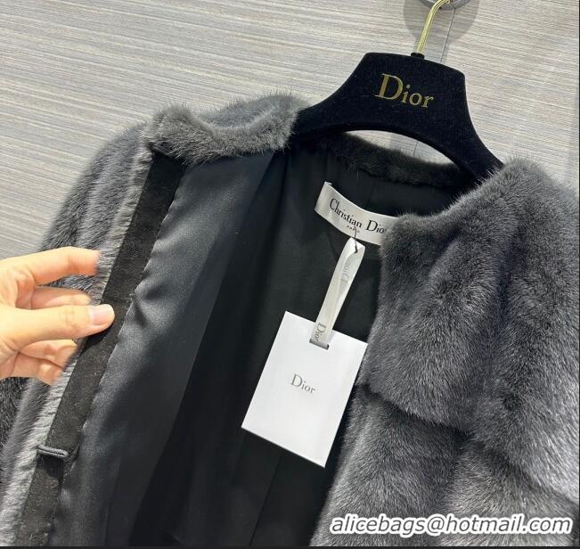 Most Popular Dior Mink Fur Coat D112423 Grey 2023