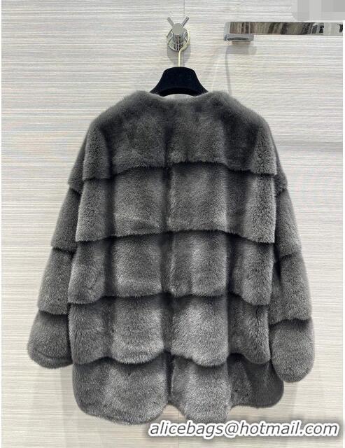 Most Popular Dior Mink Fur Coat D112423 Grey 2023