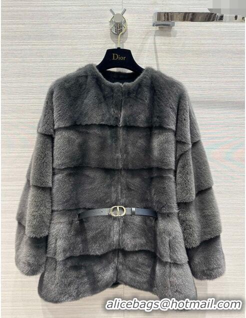 Most Popular Dior Mink Fur Coat D112423 Grey 2023