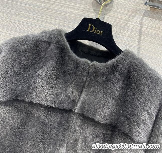 Most Popular Dior Mink Fur Coat D112423 Grey 2023